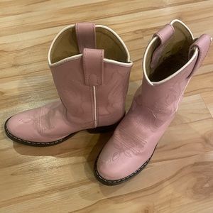 Barbie Look Pink Leather Cowboy Boots by Masterson Boot Co Size 12